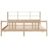 Lit bibliothèque sans matelas 200x200 cm bois massif de pin 