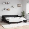 Lit de jour avec lit gigogne noir 90x190 cm tissu 