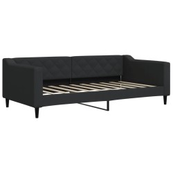 Lit de jour avec lit gigogne noir 90x190 cm tissu 