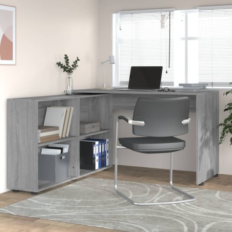 Bureau d'angle Sonoma gris Bois d'ingénierie 