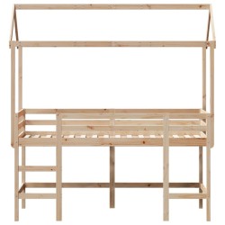 Lit superposé avec échelle et toit sans matelas 80x200 cm 