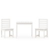 Ensemble de bistrot de jardin 3 pcs blanc bois de pin massif 