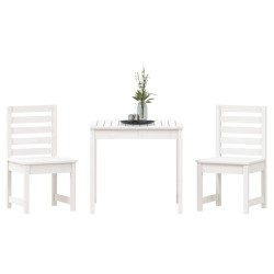 Ensemble de bistrot de jardin 3 pcs blanc bois de pin massif 