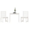 Ensemble de bistrot de jardin 3 pcs blanc bois de pin massif 