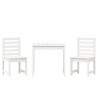 Ensemble de bistrot de jardin 3 pcs blanc bois de pin massif 