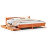 Cadre de lit sans matelas cire marron 180x200cm bois pin massif 