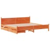Cadre de lit sans matelas cire marron 180x200cm bois pin massif 