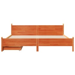 Cadre de lit sans matelas cire marron 180x200cm bois pin massif 