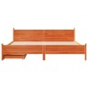 Cadre de lit sans matelas cire marron 180x200cm bois pin massif 