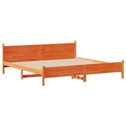 Cadre de lit sans matelas cire marron 180x200cm bois pin massif 