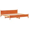 Cadre de lit sans matelas cire marron 180x200cm bois pin massif 