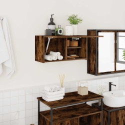 Armoire murale de bain chêne fumé 60x25x30 cm bois d'ingénierie 