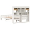 Lit bibliothèque sans matelas blanc 135x190 cm bois pin massif 