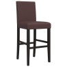 Chaises de bar lot de 2 bois massif d'hévéa et similicuir 