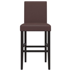 Chaises de bar lot de 2 bois massif d'hévéa et similicuir 