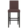 Chaises de bar lot de 2 bois massif d'hévéa et similicuir 