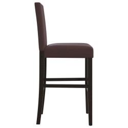 Chaises de bar lot de 2 bois massif d'hévéa et similicuir 