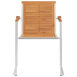 Chaises de jardin avec coussins lot de 2 Acacia solide et acier 