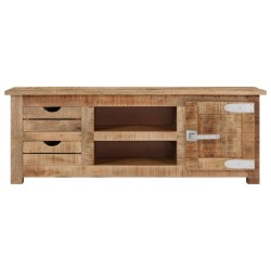 Meuble TV 110x30x40 cm Bois de manguier brut 
