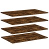 Étagères murales 4 pcs chêne fumé 80x50x1,5cm bois d'ingénierie 