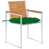 Chaises de jardin avec coussins lot de 2 Acacia solide et acier 