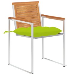 Chaises de jardin avec coussins lot de 2 Acacia solide et acier 