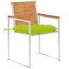Chaises de jardin avec coussins lot de 2 Acacia solide et acier 