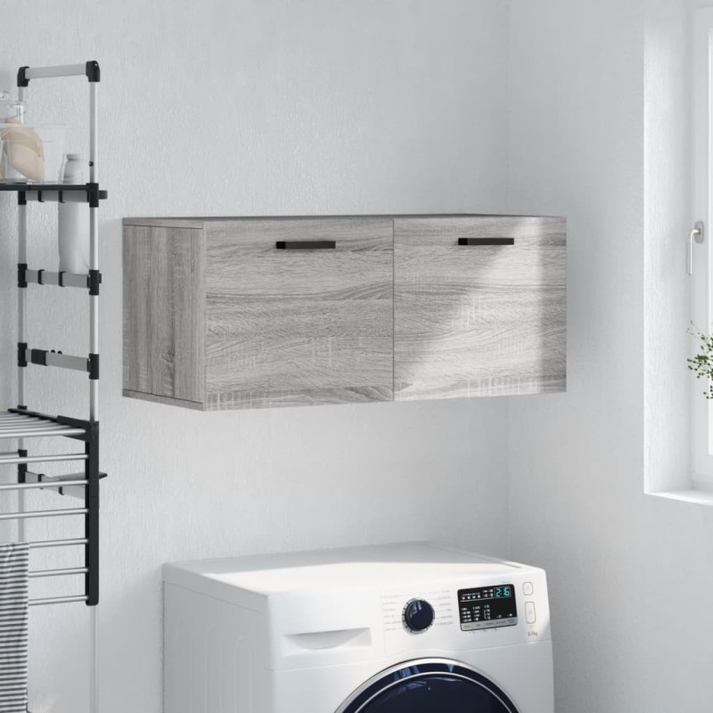 Armoire murale sonoma gris 80x36,5x35 cm bois d'ingénierie 