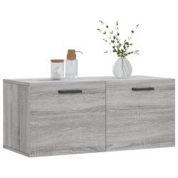 Armoire murale sonoma gris 80x36,5x35 cm bois d'ingénierie 