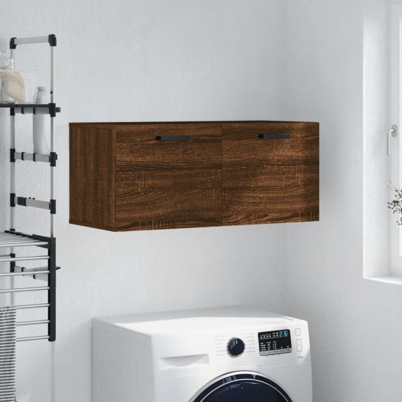 Armoire murale chêne marron 80x36,5x35 cm bois d'ingénierie 