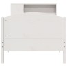 Lit bibliothèque sans matelas blanc 90x200cm bois de pin massif 