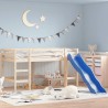 Lit mezzanine d'enfants sans matelas avec toboggan 80x200 cm 