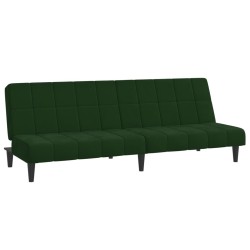 Canapé-lit à 2 places vert foncé velours 