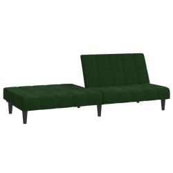 Canapé-lit à 2 places vert foncé velours 