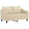 Canapé 2 places avec oreillers décoratifs crème 140 cm tissu 