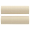 Canapé 2 places avec oreillers décoratifs crème 140 cm tissu 