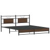 Cadre de lit en métal sans matelas chêne marron 180x200 cm 