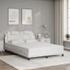 Cadre de lit sans matelas blanc 140x190 cm similicuir 