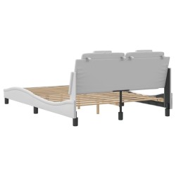 Cadre de lit sans matelas blanc 140x190 cm similicuir 
