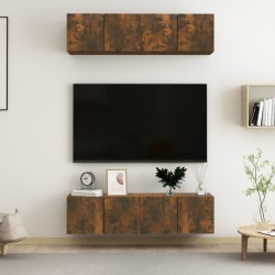 Meubles TV muraux 4 pcs Chêne fumé 60x30x30cm Bois d'ingénierie 