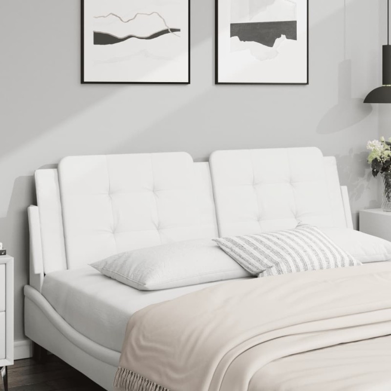 Coussin de tête de lit blanc 160 cm similicuir 