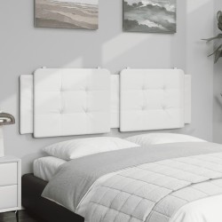 Coussin de tête de lit blanc 160 cm similicuir 