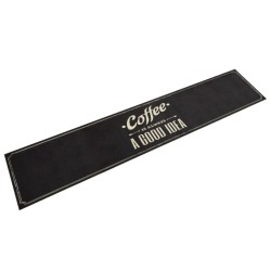 Tapis de cuisine lavable texte Coffee 60x300 cm velours 