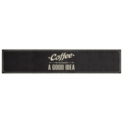 Tapis de cuisine lavable texte Coffee 60x300 cm velours 