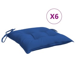 Coussins de chaise lot de 6 bleu 40x40x7 cm tissu oxford 