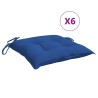 Coussins de chaise lot de 6 bleu 40x40x7 cm tissu oxford 