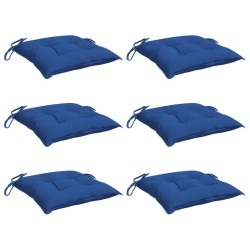 Coussins de chaise lot de 6 bleu 40x40x7 cm tissu oxford 