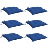 Coussins de chaise lot de 6 bleu 40x40x7 cm tissu oxford 