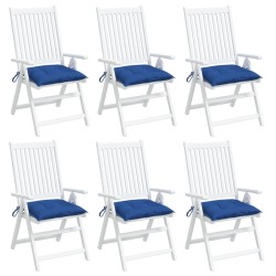 Coussins de chaise lot de 6 bleu 40x40x7 cm tissu oxford 
