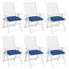 Coussins de chaise lot de 6 bleu 40x40x7 cm tissu oxford 